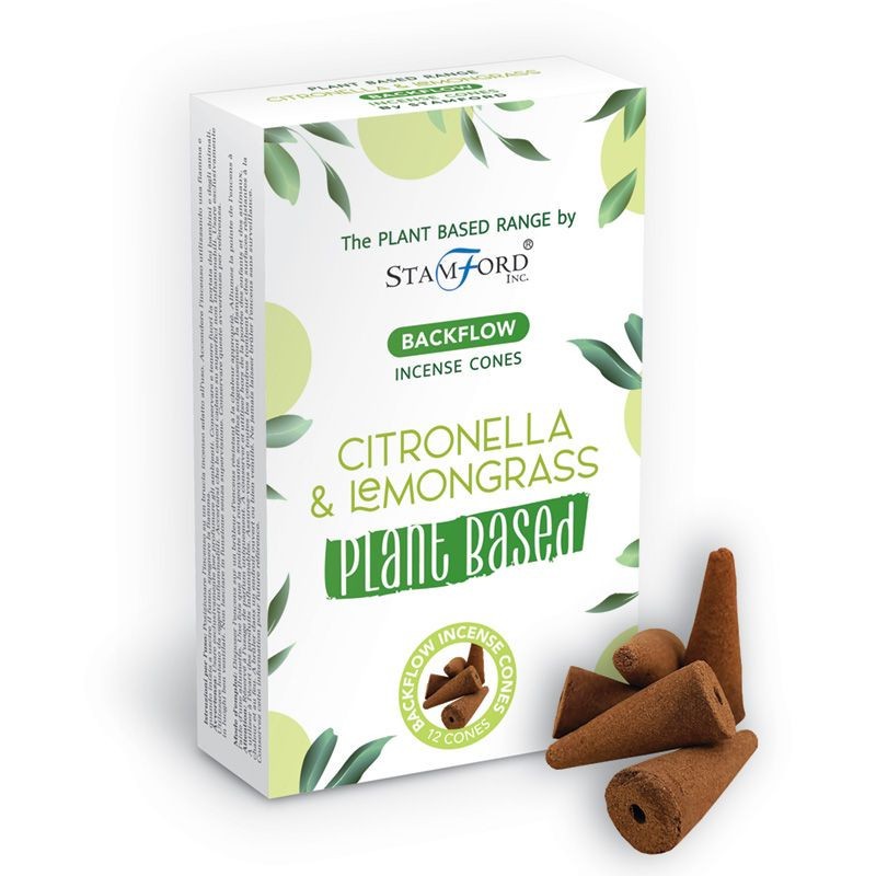 Plant-Based Reflux Incense Cones - Citronella & Lemongrass-STAMFORD INCENSE-HOSTENATURA