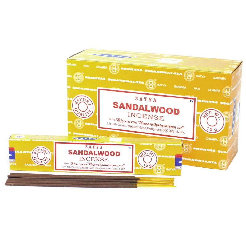 Encens Satya Sandalo - Sandalwood - 1 paquet de 15gr.-ENCENS SATYA STICKS-HOSTENATURA