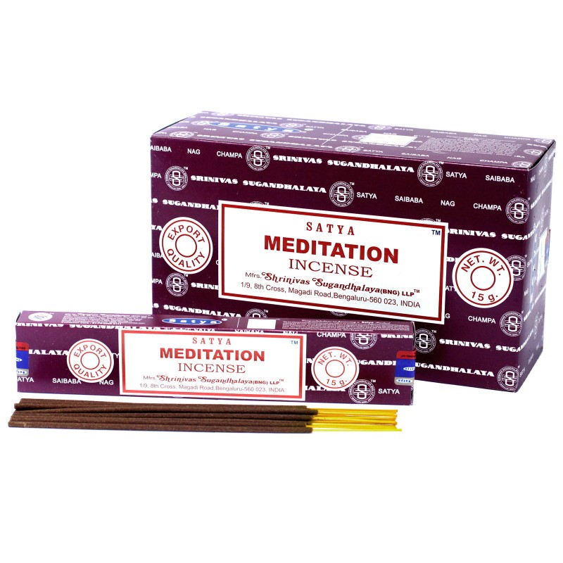 Encens Satya Meditació - Meditation - 1 paquet de 15gr.-ENCENS SATYA STICKS-HOSTENATURA