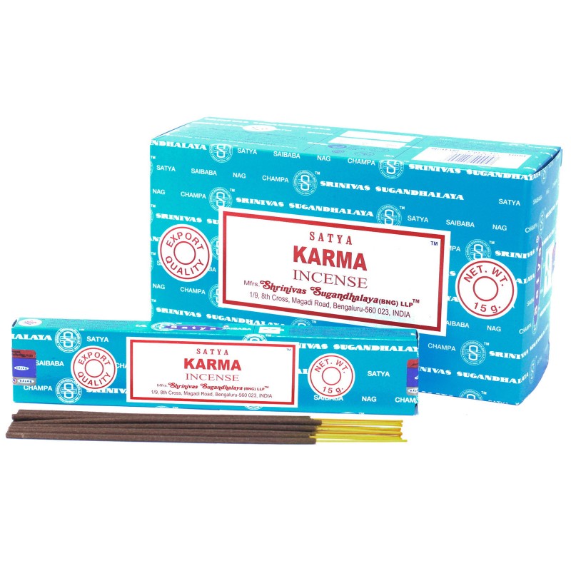 SATYA Karma Räucherstäbchen - 1 Packung à 15 gr.-SATYA -RÄUCHERSTÄBCHEN-HOSTENATURA