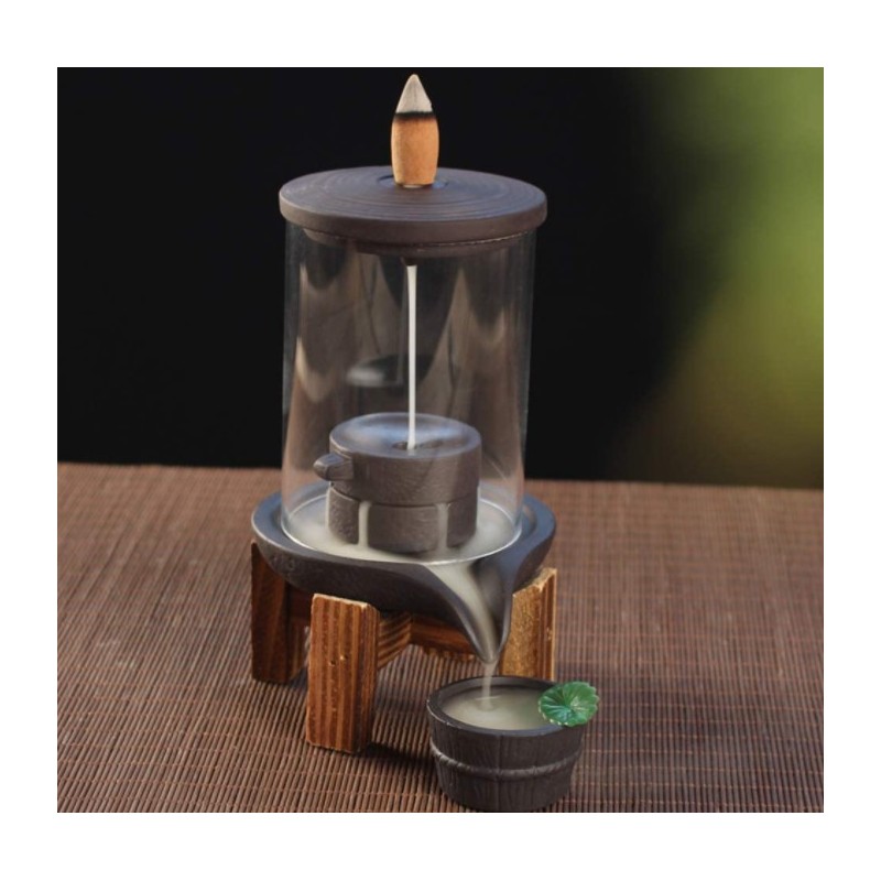 Backflow Incense Burner - Tea House Waterfall-REVERSE FLOW INCENSE BURNERS-HOSTENATURA