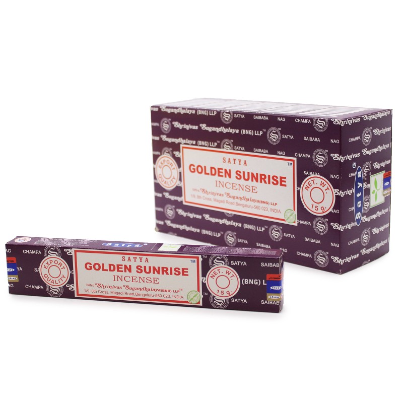 Golden Sunrise Incense - Golden Sunrise - 1 pack of 15gr. - SATYA-SATYA INCENSE STICKS-HOSTENATURA