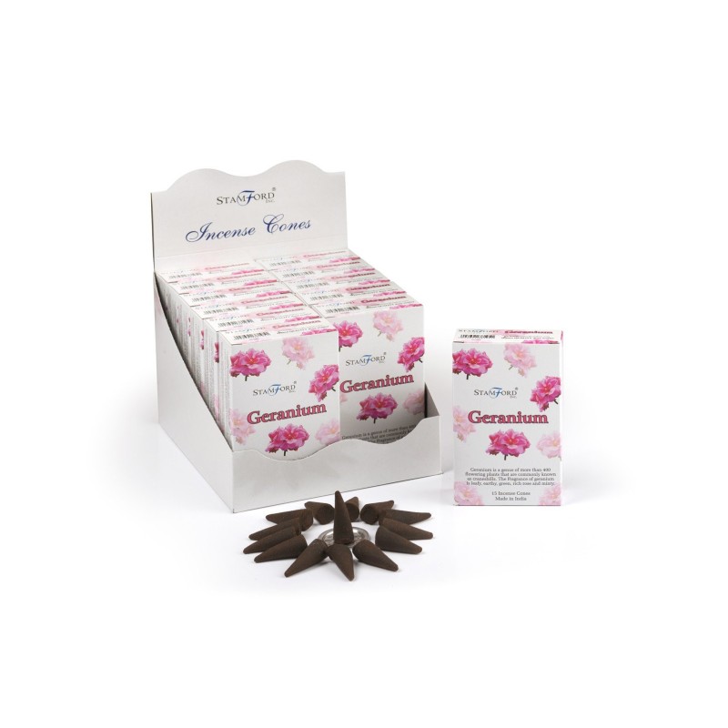 Geranium incense cones-AROMATIC REFLUX INCENSE CONES-HOSTENATURA