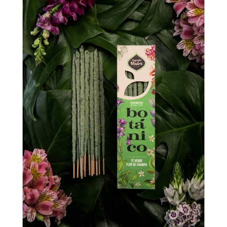 Sahumerio Incienso Botánico de Te Verde - Flor de Champa - Sagrada Madre