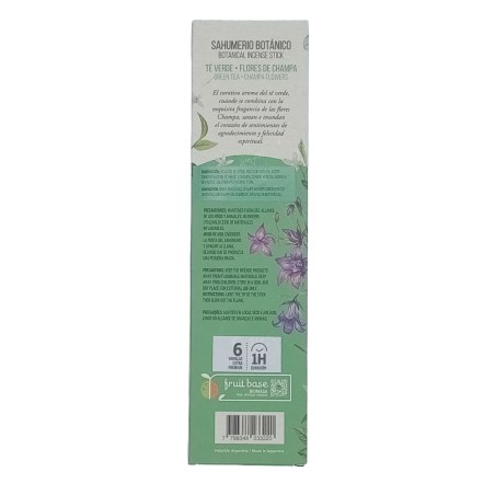 Sahumerio Incienso Botánico de Te Verde - Flor de Champa - Sagrada Madre