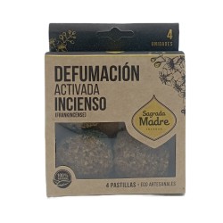 Incense Tablets in Resin Incense Olibano 4 units - Sagrada Madre - Activated Smoking - Ecoartesanal