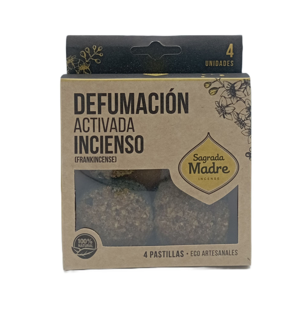 Pastillas de Incienso en Resina Incienso Olibano 4 unidades - Sagrada Madre - Defumación Activada - Ecoartesanal-PILLOLA DEFUMANTE ATTIVATA SAGRADA MADRE-HOSTENATURA