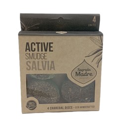 Pastilles d’Encens en Résine de Sauge Blanche 4 unités - Sagrada Madre - Fumer Activé - Ecoartesanal