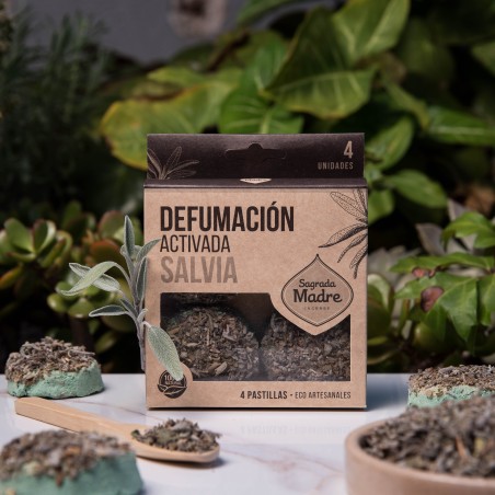 Pastillas de Incienso en Resina Salvia Blanca 4 unidades - Sagrada Madre - Defumación Activada - Ecoartesanal