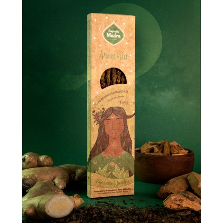 Incienso 5 Elementos Tierra - Armonía - Palo Santo y Jengibre - Sagrada Madre