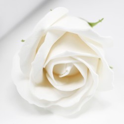 Medium deco craft flower - White - Soap