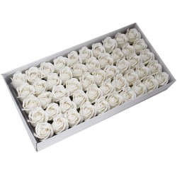 Medium deco craft flower - White - Soap