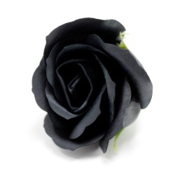 Flor artesanal deco mediana - negro - Xabón