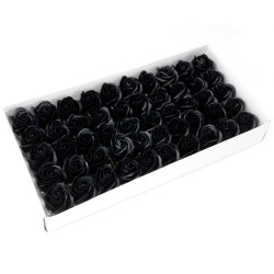 Flor artesanal deco mediana - negro - Xabón