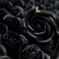 Flor artesanal deco mediana - negro - Xabón