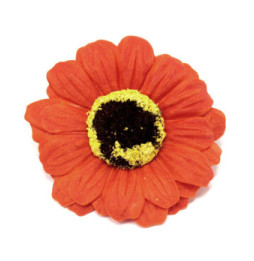 Flor de girasol manualidades deco mediana - naranja - Jabón
