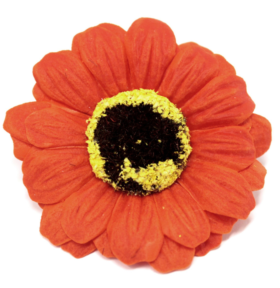 Flor de girasol manualidades deco mediana - naranja - Jabón
