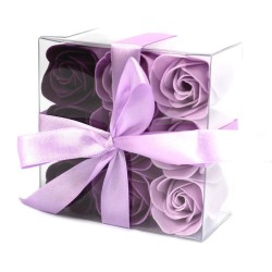 Conjunto de 9 Flores de Sabonete - Rosas Lavanda