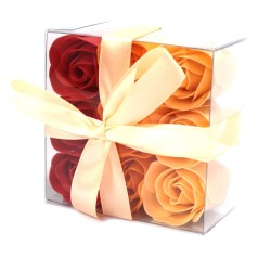 Lot de 9 Fleurs de Savon - Roses Pêche