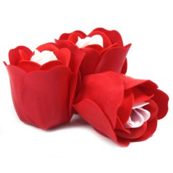 Lot de 3 Coffret Coeur Savon Fleurs - Roses Rouges