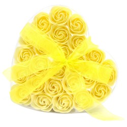 Lot de 24 Fleurs de Savon - Roses Jaunes