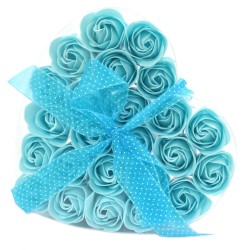 Lot de 24 Fleurs de Savon - Roses Bleues