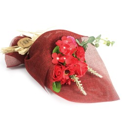 Bouquet de Fleurs Savon - rouge -35x17x10cm