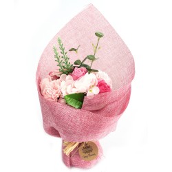 Bouquet de fleurs de savon - rose - 35x17x10cm