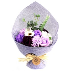 Bouquet de fleurs de savon - violet -35x17x10cm