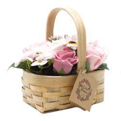 Bouquet de paniers en osier - rose moyen - Savon