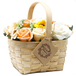 Wicker basket bouquet - large orange - Soap