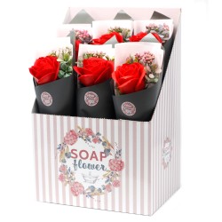 Fleur de savon - Bouquet de roses - 1 unité - 30x12x8cm