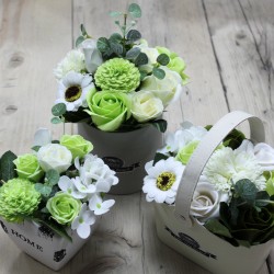 Bouquet Petite Geschenktopf - Pastellgrün - Seife