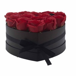 Caja de Regalo - Flor de Jabón 13 Rosas rojo - corazon