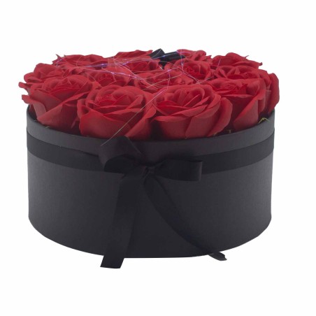 Caja de Regalo - Flor de Jabón 14 Rosas rojo - ronda