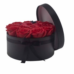 Caixa de Regalo - Flor de Xabón 14 Rosas vermellas - redonda