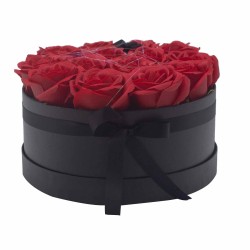 Caixa de Regalo - Flor de Xabón 14 Rosas vermellas - redonda