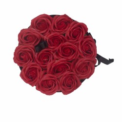 Caixa de Regalo - Flor de Xabón 14 Rosas vermellas - redonda