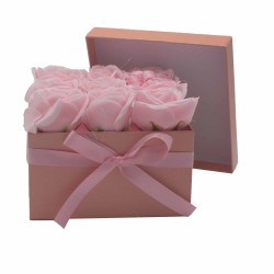 Caja de Regalo - Flor de Jabón 9 Rosas Rosas - cuadrado