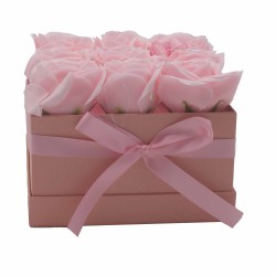 Caja de Regalo - Flor de Jabón 9 Rosas Rosas - cuadrado