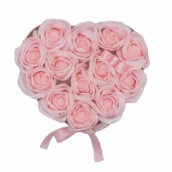 Caixa de Regalo - Flor de Xabón 13 Rosas Rosas - corazón