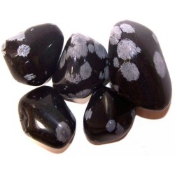 L Tumble Stones - Snowflake Obsidian - 24 de unități