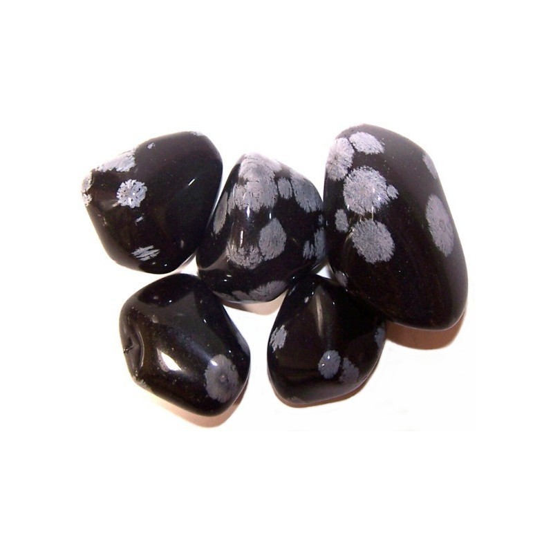 L Tumble Stones - Elur maluta Obsidiana - 24 unitate-HARRI NATURAL IRERREGULARAK-HOSTENATURA