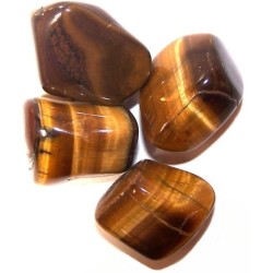 Ollo de tigre (ouro) - L Tumble Stones - 1 unidade