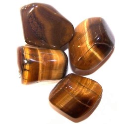 Ollo de tigre (ouro) - L Tumble Stones - 1 unidade