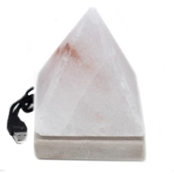 Himalaiako gatz lanpara zuria USB WHITE Pyramid - 9 cm (anitza)