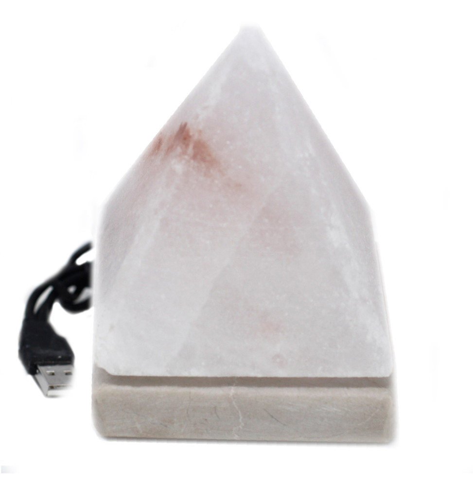 Lámpara de sal Himalaya blanca USB WHITE Pyramid - 9 cm (multi)