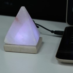 Himalaiako gatz lanpara zuria USB WHITE Pyramid - 9 cm (anitza)