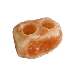 Natural salt candle holder - 2 holes (2-2.5 kg)