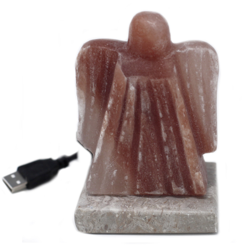 Lámpara de sal del Himalaya con forma de ángel USB (Multi)